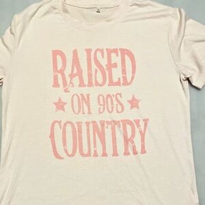 Raised on 90's Country Graphic Tee - Pink
